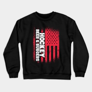 Hockey Beer And Burgers - US Flag graphic Crewneck Sweatshirt